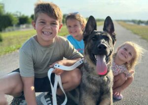 Family protection dog with little kids